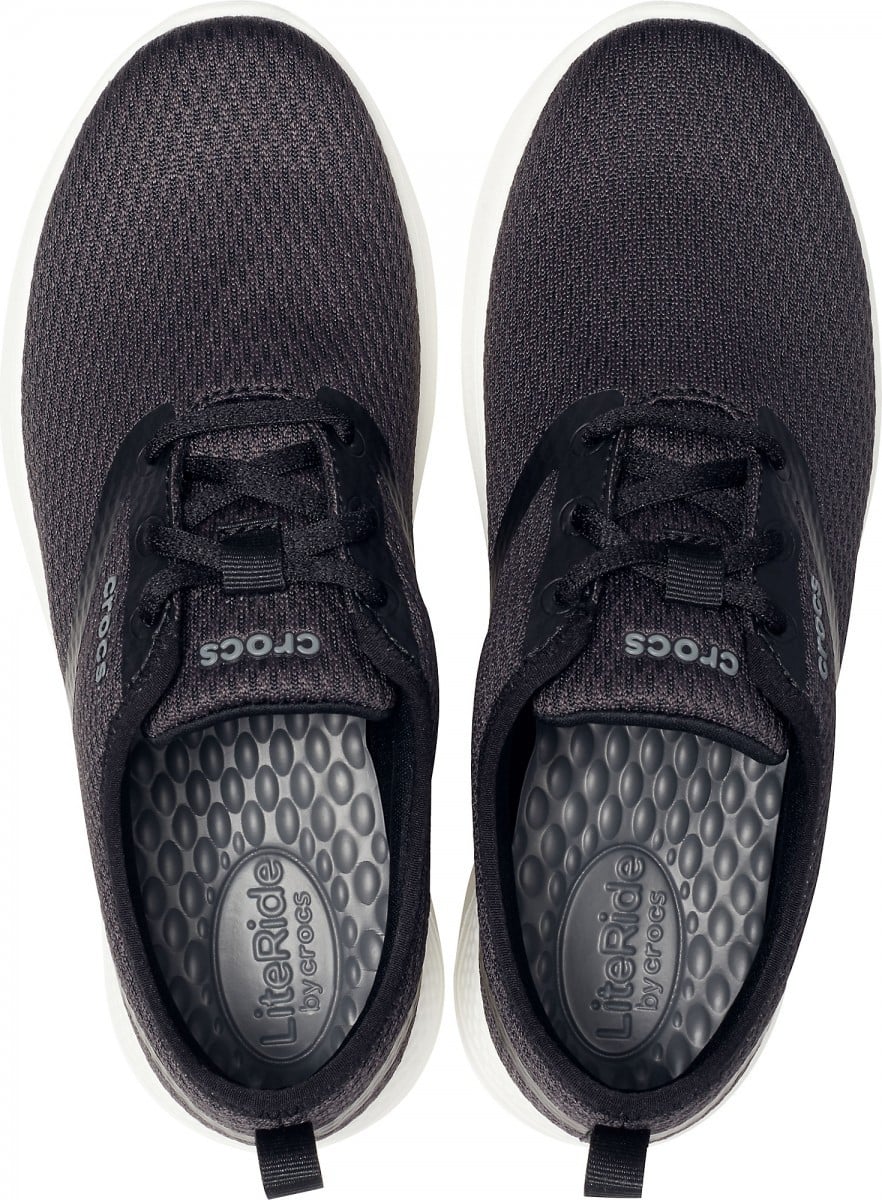 Pantofi Crocs Women's LiteRide Mesh Lace Negru - Black/White - poza 3