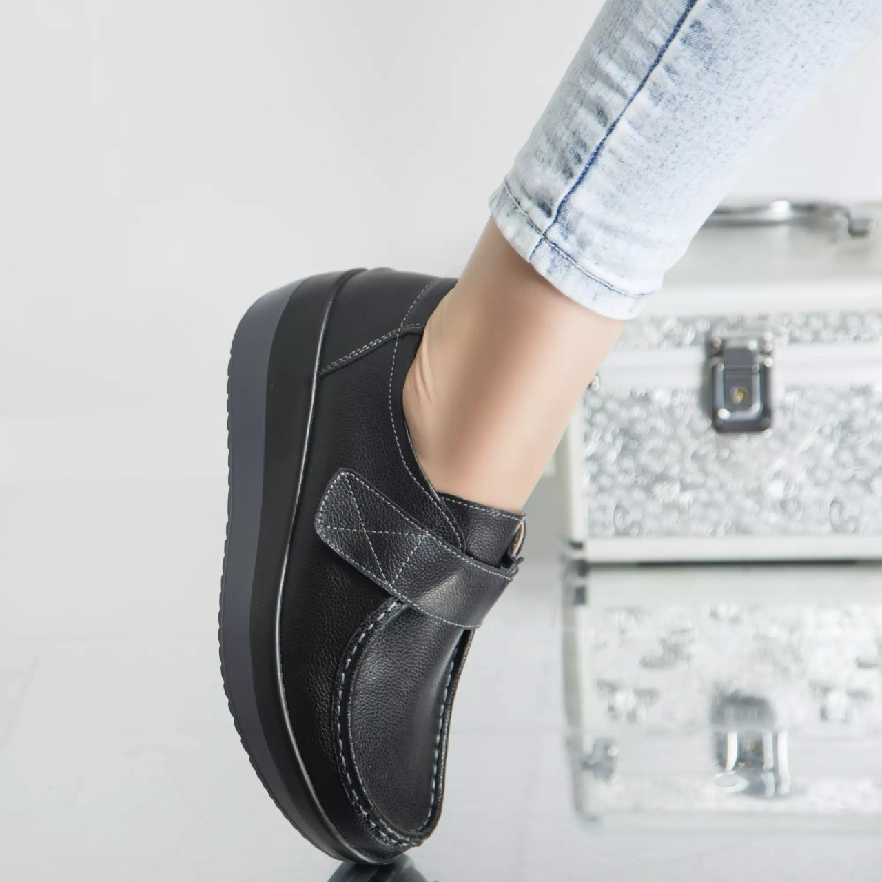 Pantofi cu platforma riley negru piele naturala - poza 2