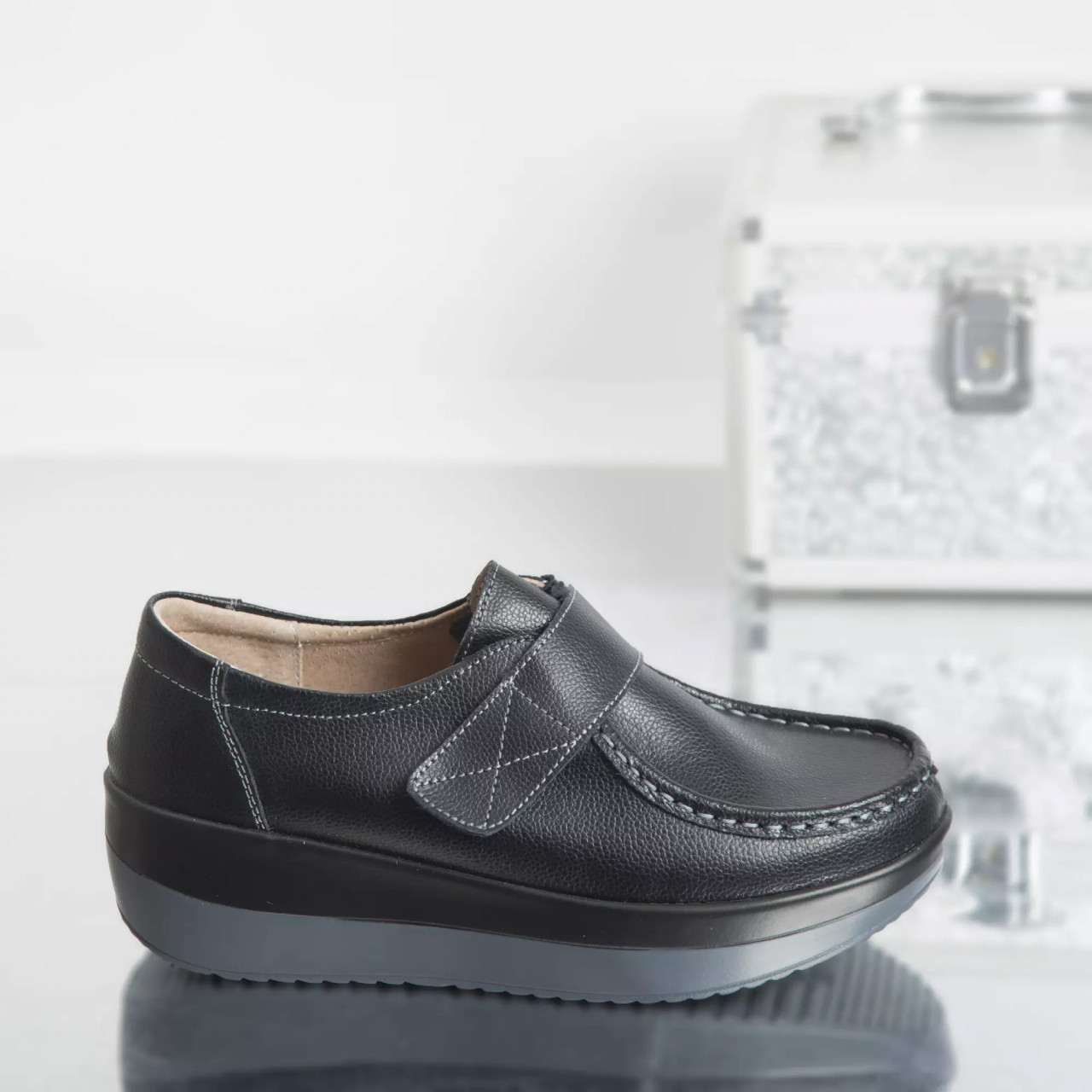 Pantofi cu platforma riley negru piele naturala - poza 3