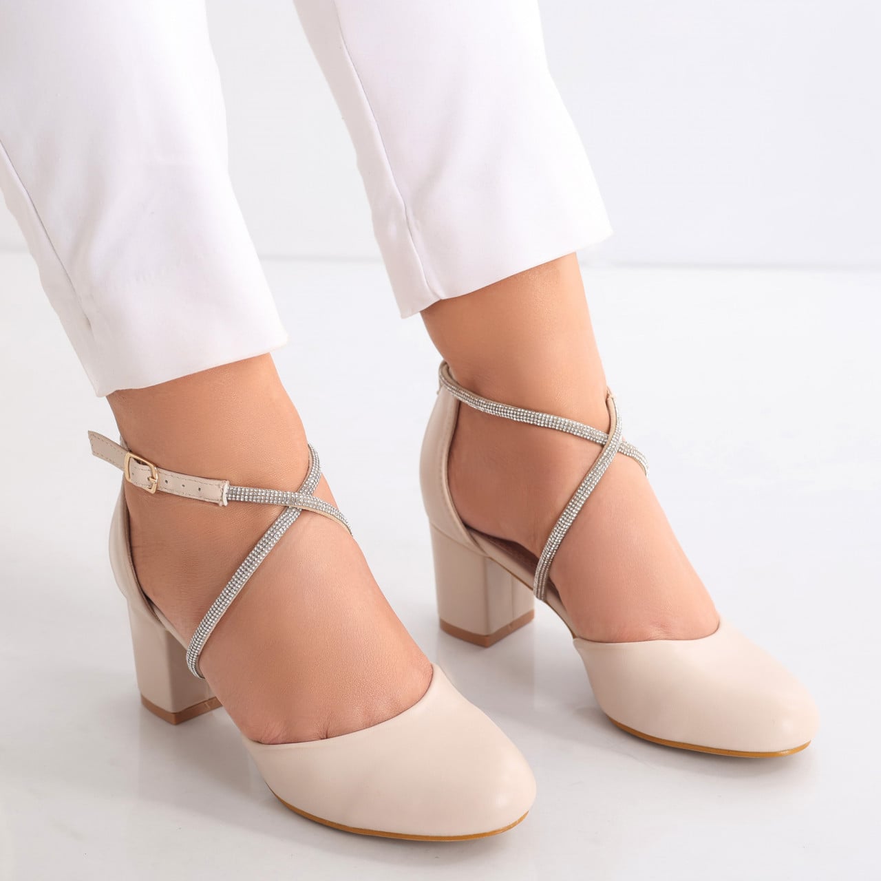 Pantofi dama Beige din Piele Ecologica Graisi - poza 2