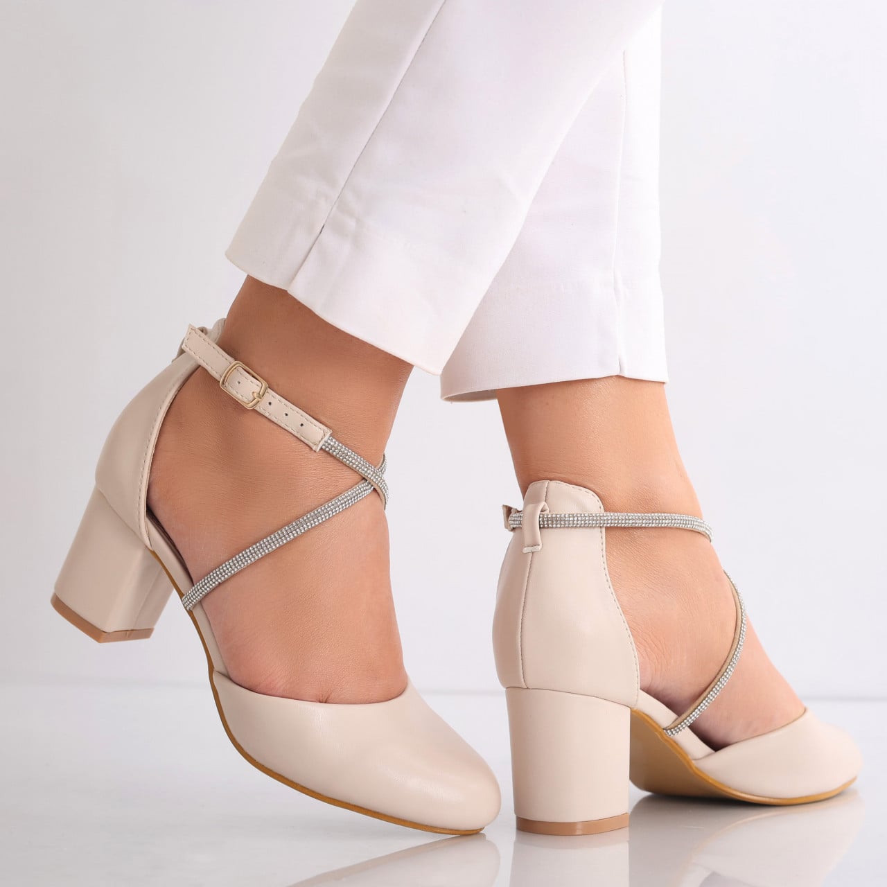 Pantofi dama Beige din Piele Ecologica Graisi - poza 3