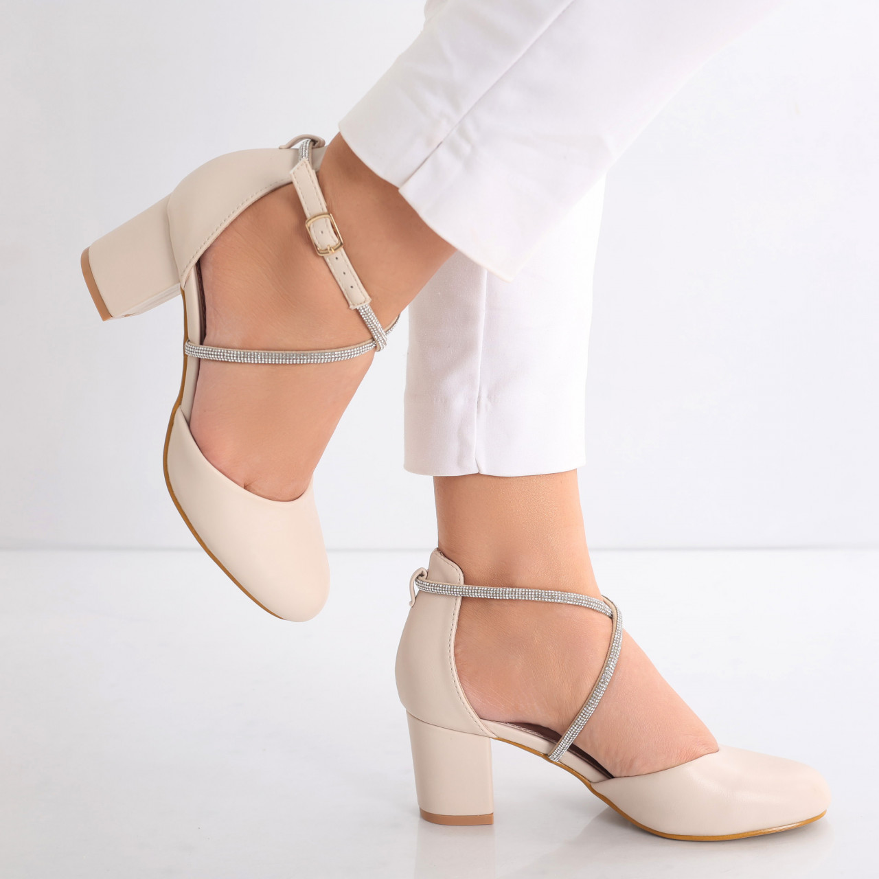 Pantofi dama Beige din Piele Ecologica Graisi - poza 4
