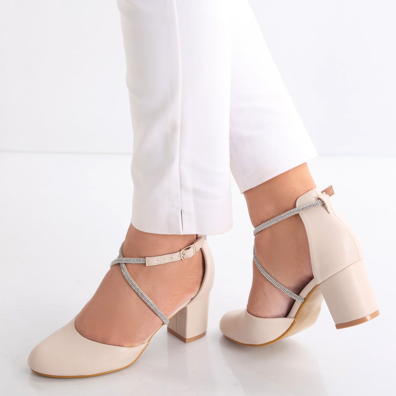 Pantofi dama Beige din Piele Ecologica Graisi - poza 5