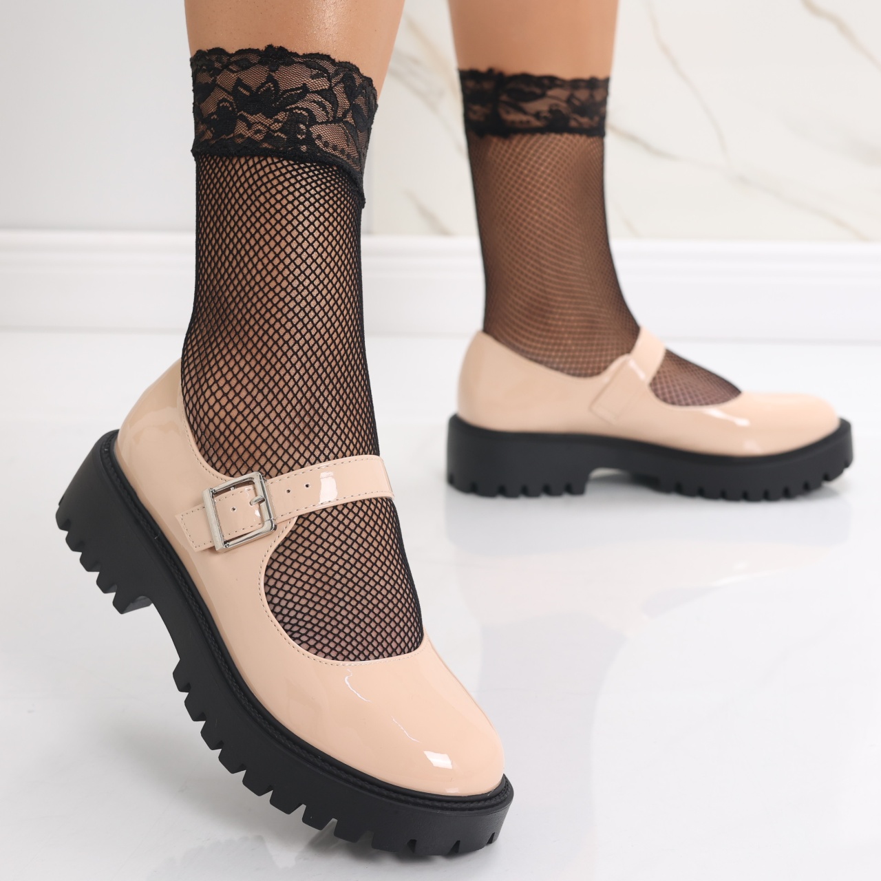 Pantofi dama Bej din Piele Ecologica Lacuita Safira - poza 4