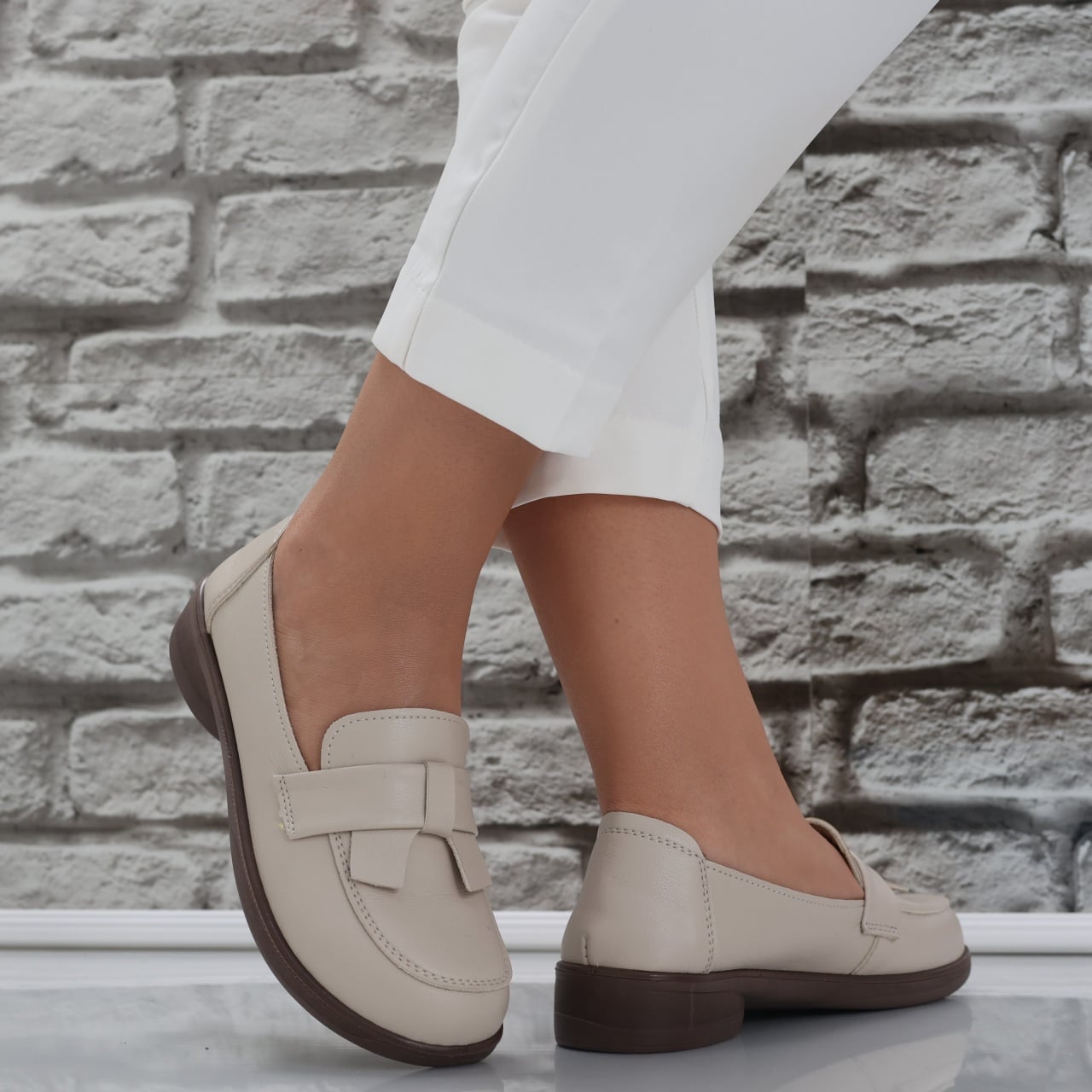 Pantofi dama Bej Maro din Piele Ecologica Basuna - poza 4