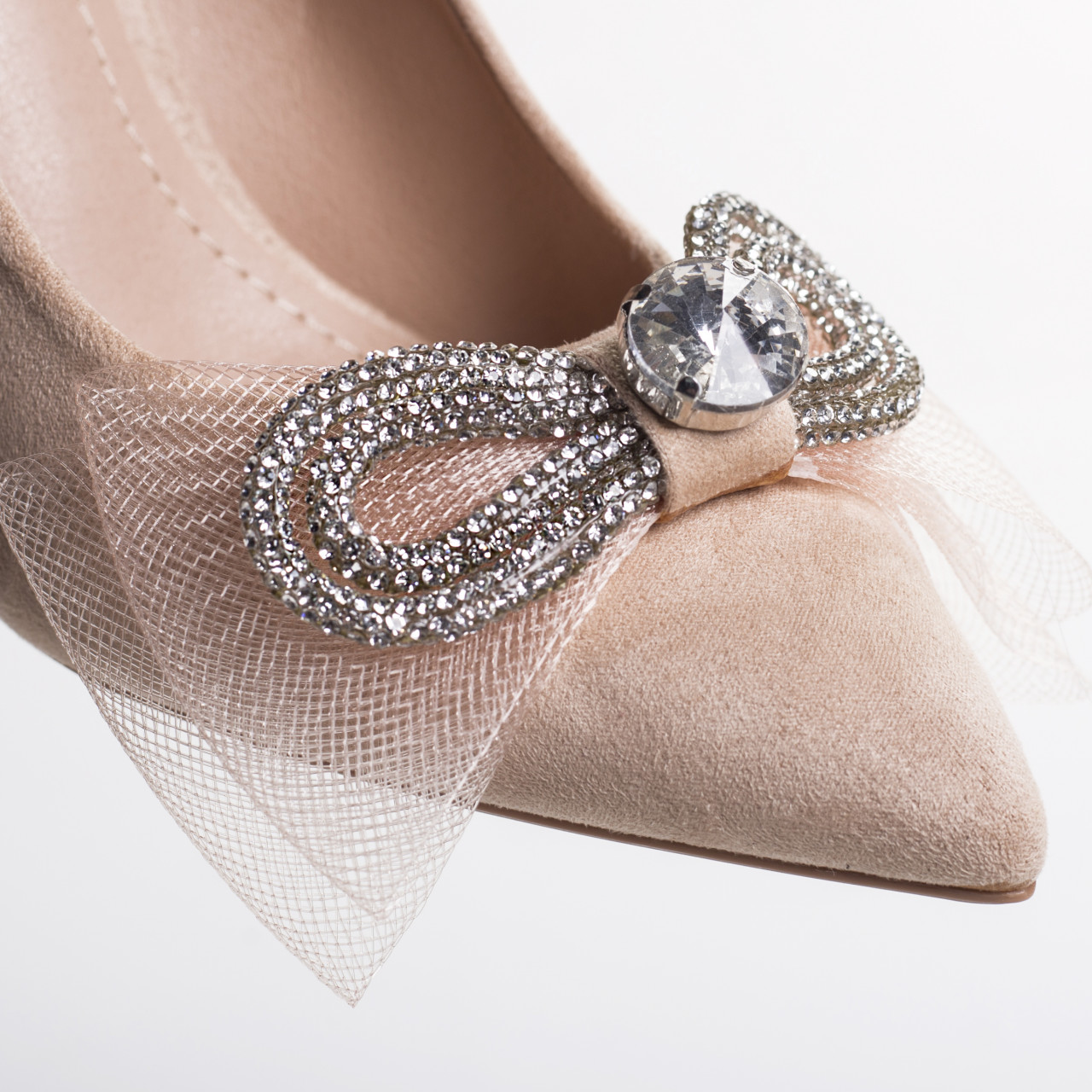 Pantofi dama bej piele eco intoarsa darin - poza 2