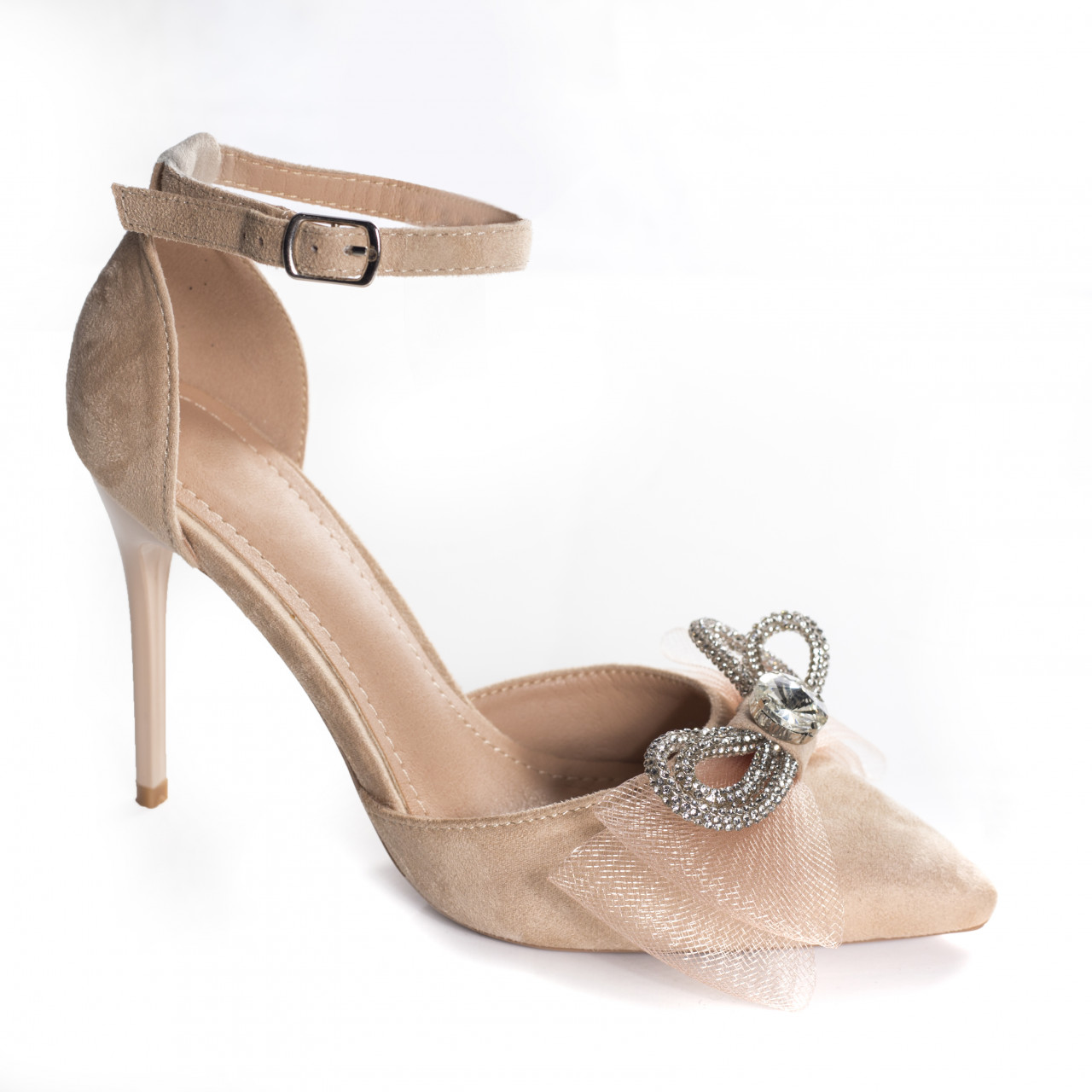 Pantofi dama bej piele eco intoarsa madalina - poza 5
