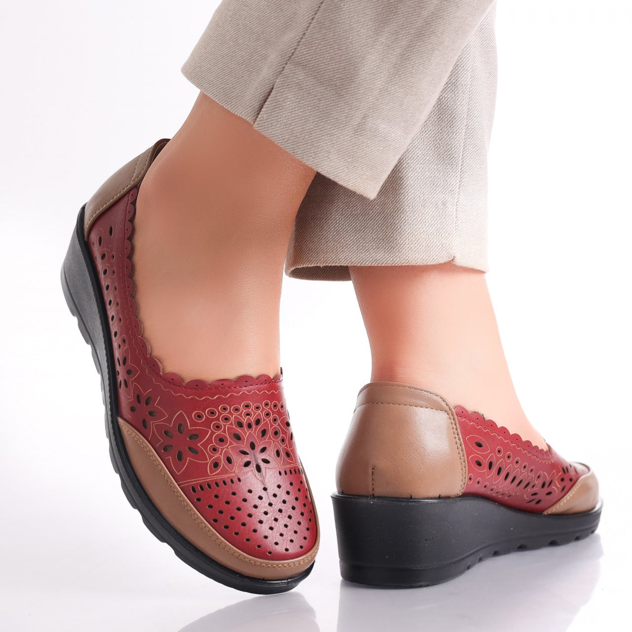 Pantofi dama Bordo din Piele Ecologica Desi - poza 2