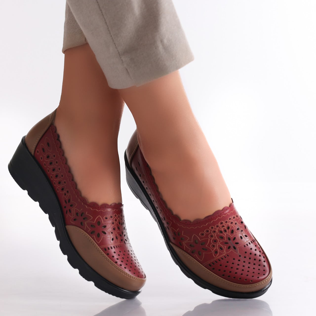Pantofi dama Bordo din Piele Ecologica Desi - poza 3