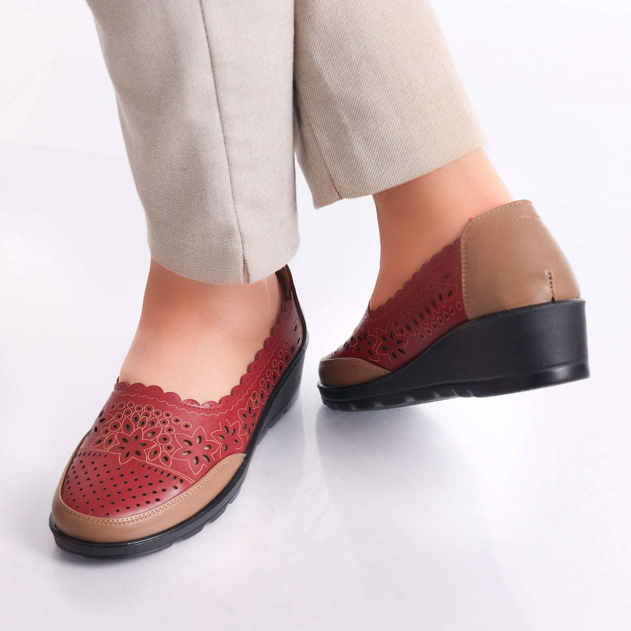 Pantofi dama Bordo din Piele Ecologica Desi - poza 4
