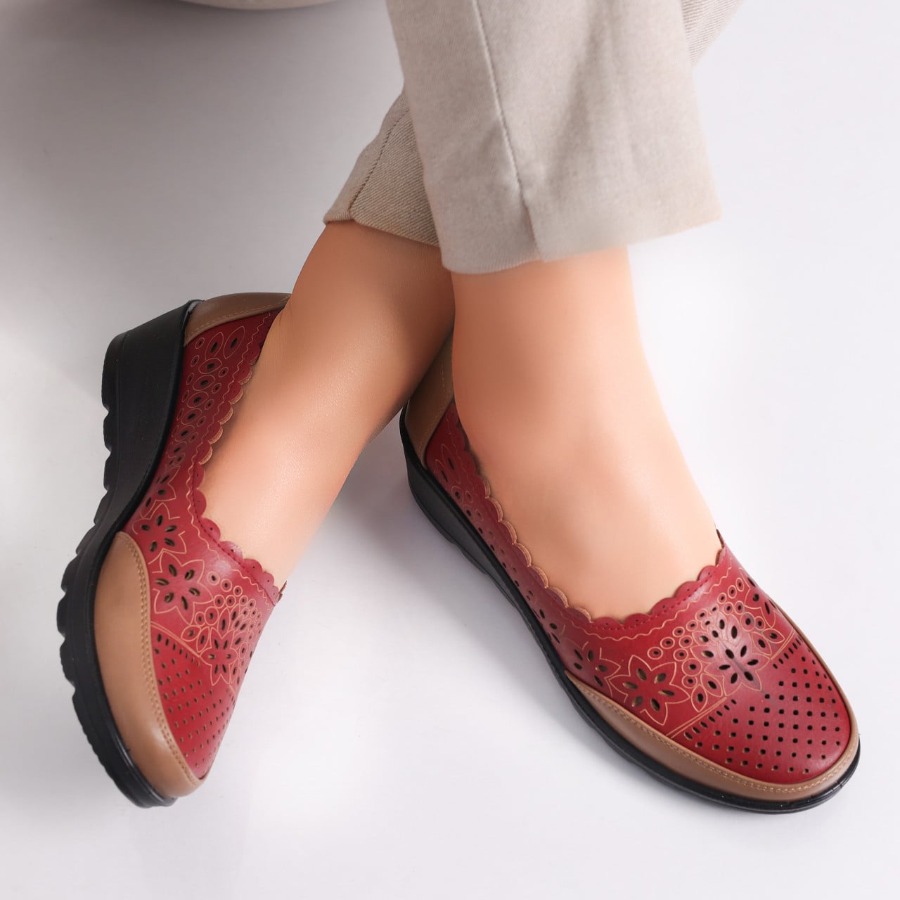 Pantofi dama Bordo din Piele Ecologica Desi - poza 5