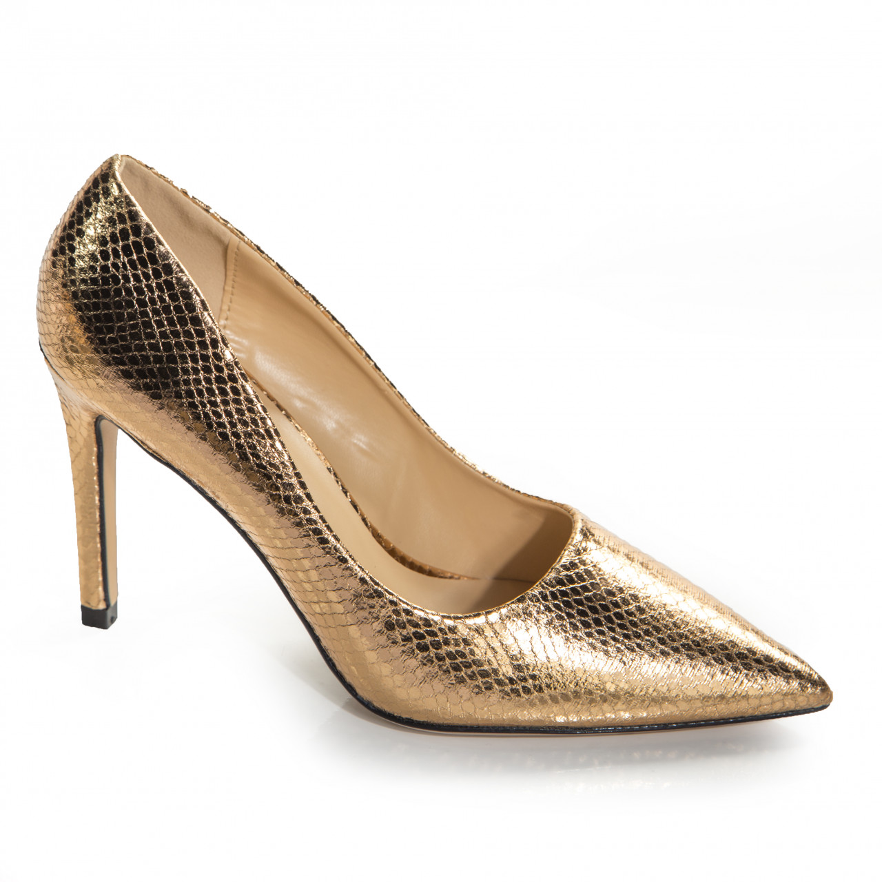 Pantofi dama bronz piele ecologica analin - poza 4