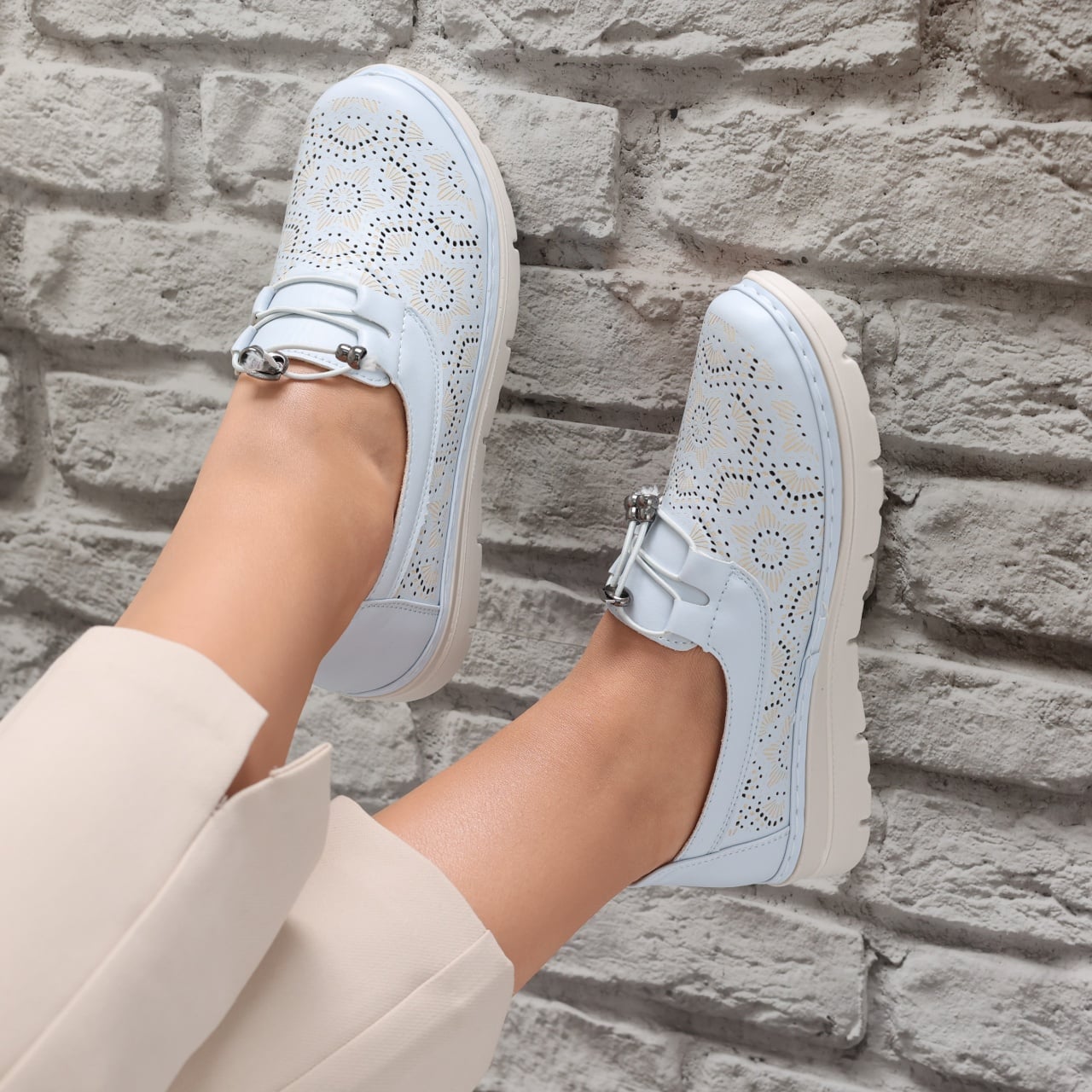 Pantofi dama casual Albastri din Piele Ecologica Asnes - poza 2