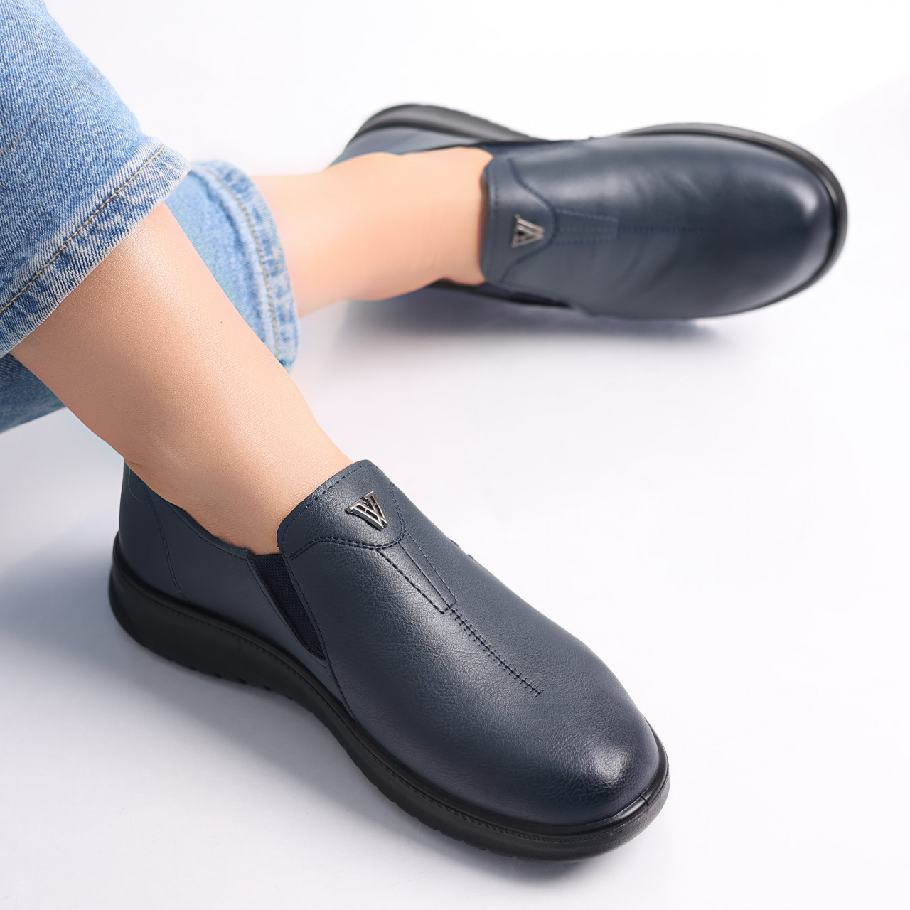 Pantofi dama casual Albastri din piele ecologica roy - poza 5