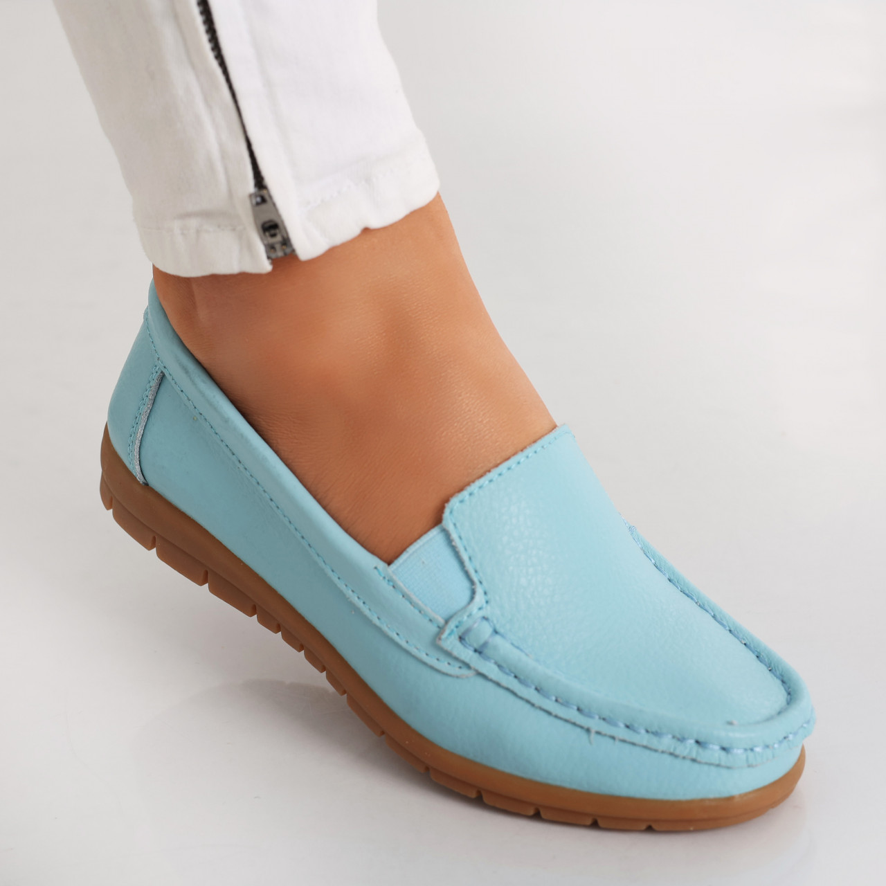 Pantofi dama casual Albastri din Piele Naturala Comoi - poza 3