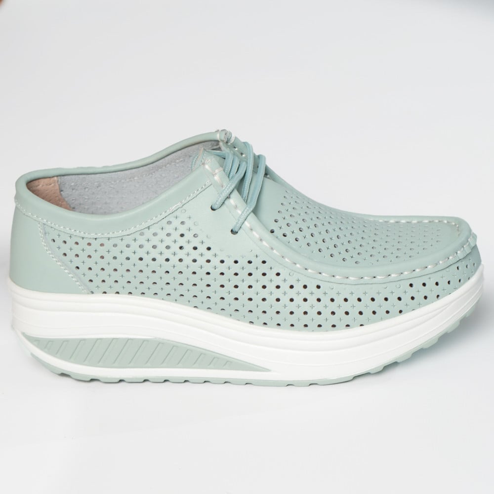 Pantofi dama casual albastri piele naturala samra - poza 2