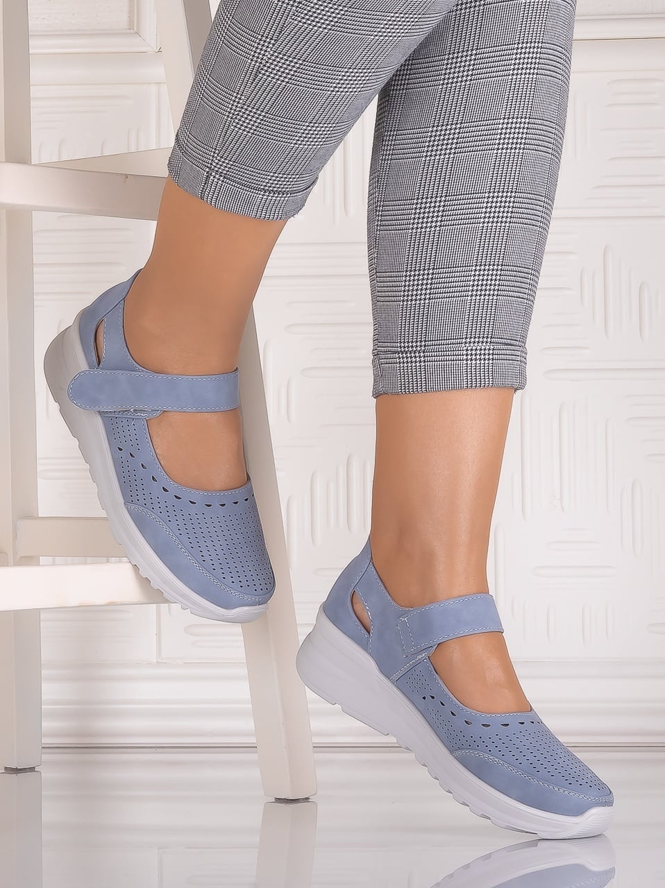 Pantofi dama casual Albastrii din Piele Ecologica Altoia - poza 1