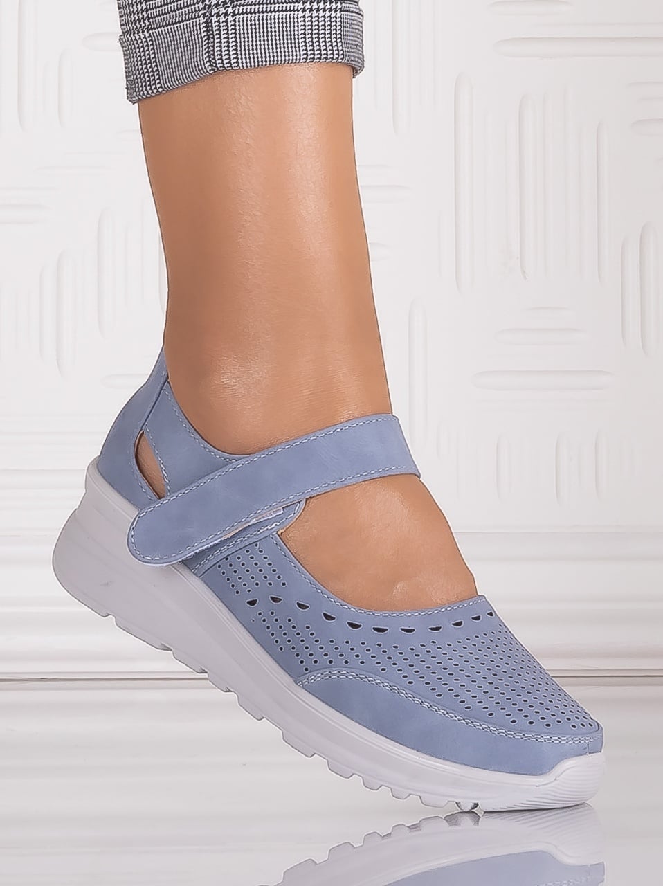Pantofi dama casual Albastrii din Piele Ecologica Altoia - poza 2