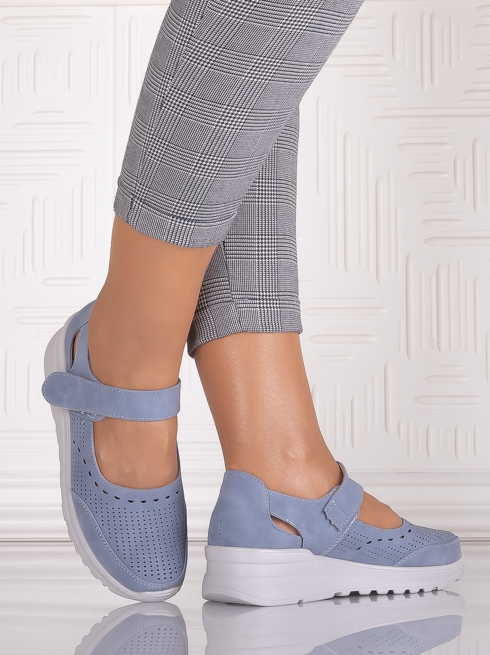 Pantofi dama casual Albastrii din Piele Ecologica Altoia - poza 4