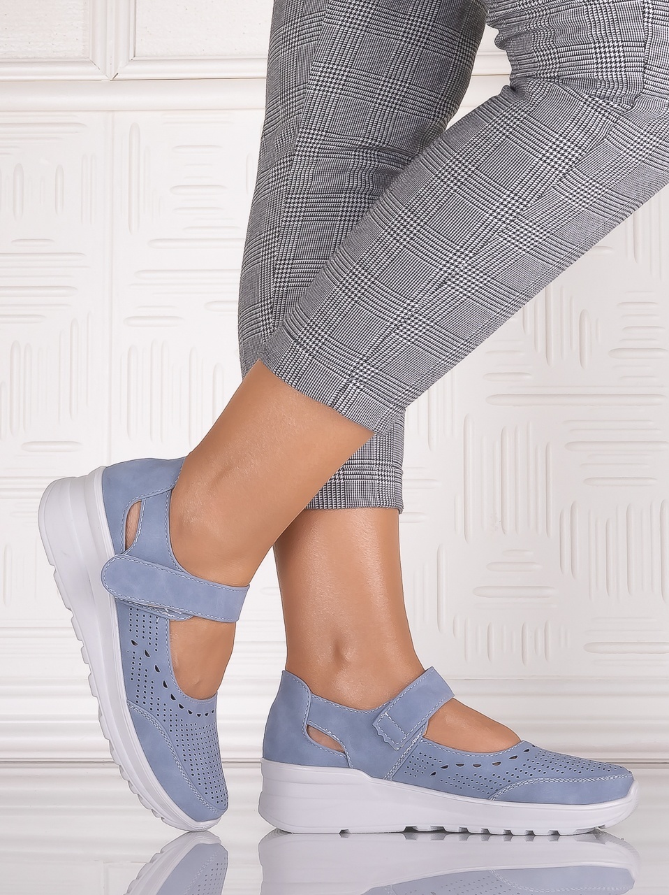 Pantofi dama casual Albastrii din Piele Ecologica Altoia - poza 5