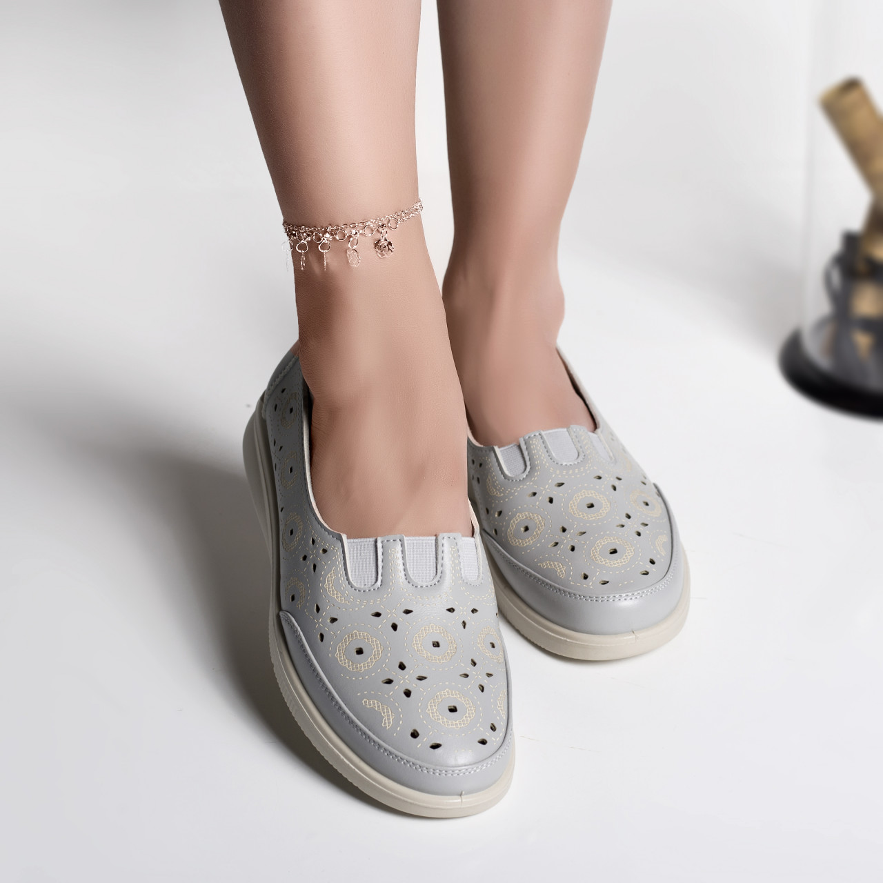 Pantofi dama casual albastru piele ecologica liko - poza 2