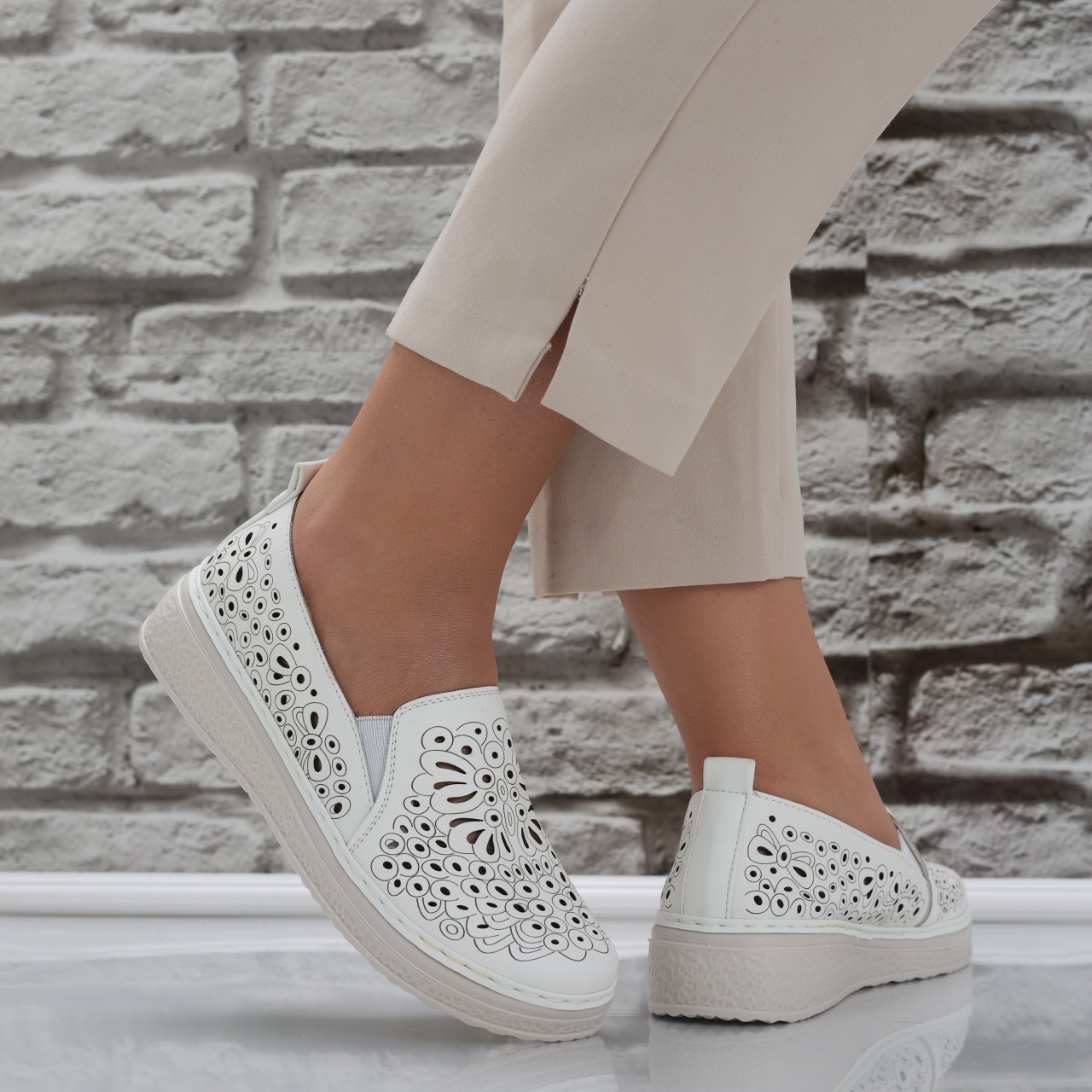 Pantofi dama casual Albi din Piele Ecologica Acona - poza 3