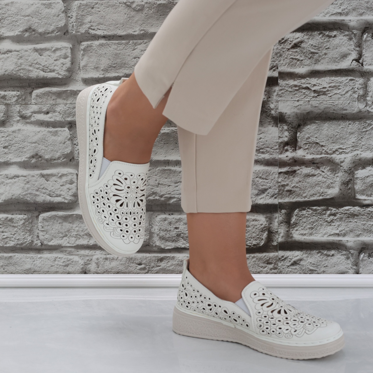 Pantofi dama casual Albi din Piele Ecologica Acona - poza 5