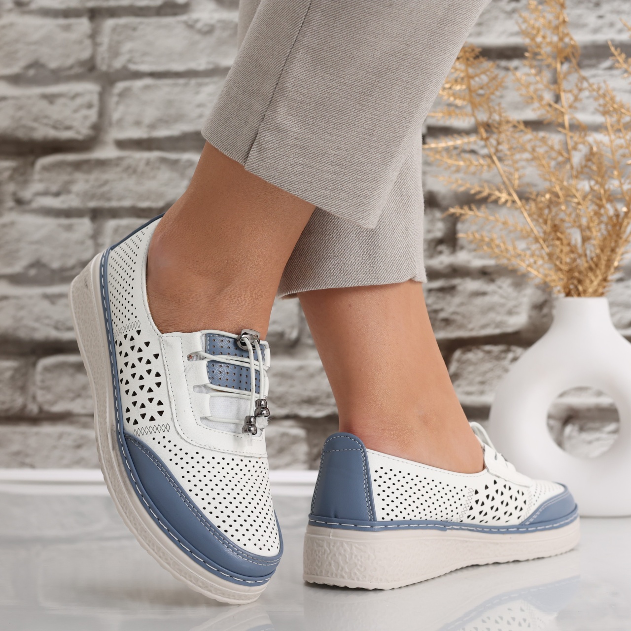 Pantofi dama casual Albi din Piele Ecologica Ascan - poza 3
