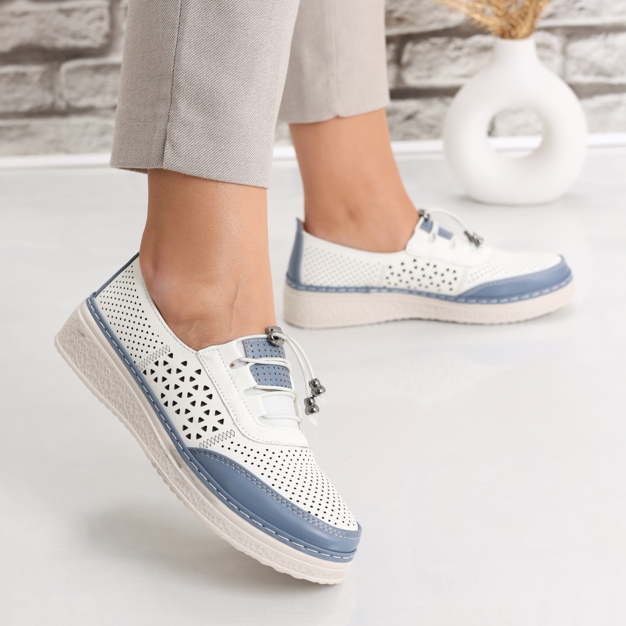 Pantofi dama casual Albi din Piele Ecologica Ascan - poza 4