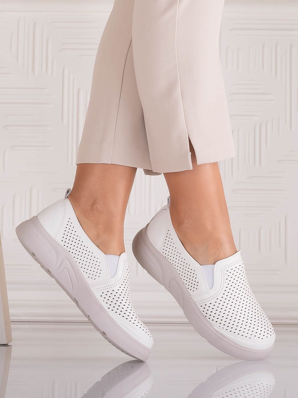 Pantofi dama Casual Albi din Piele Ecologica Nilasa - poza 2