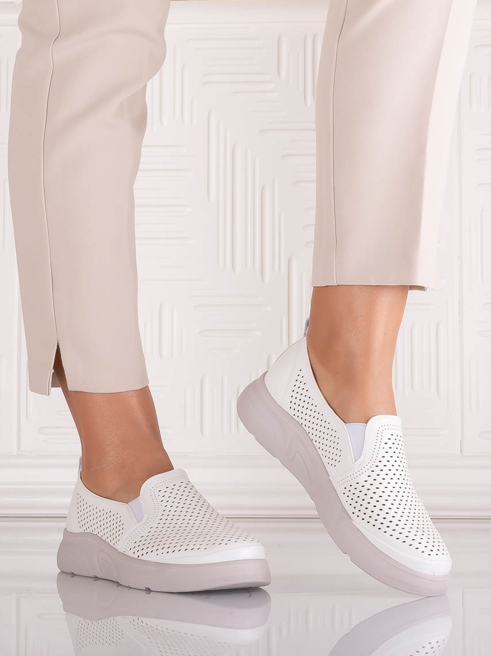 Pantofi dama Casual Albi din Piele Ecologica Nilasa - poza 4