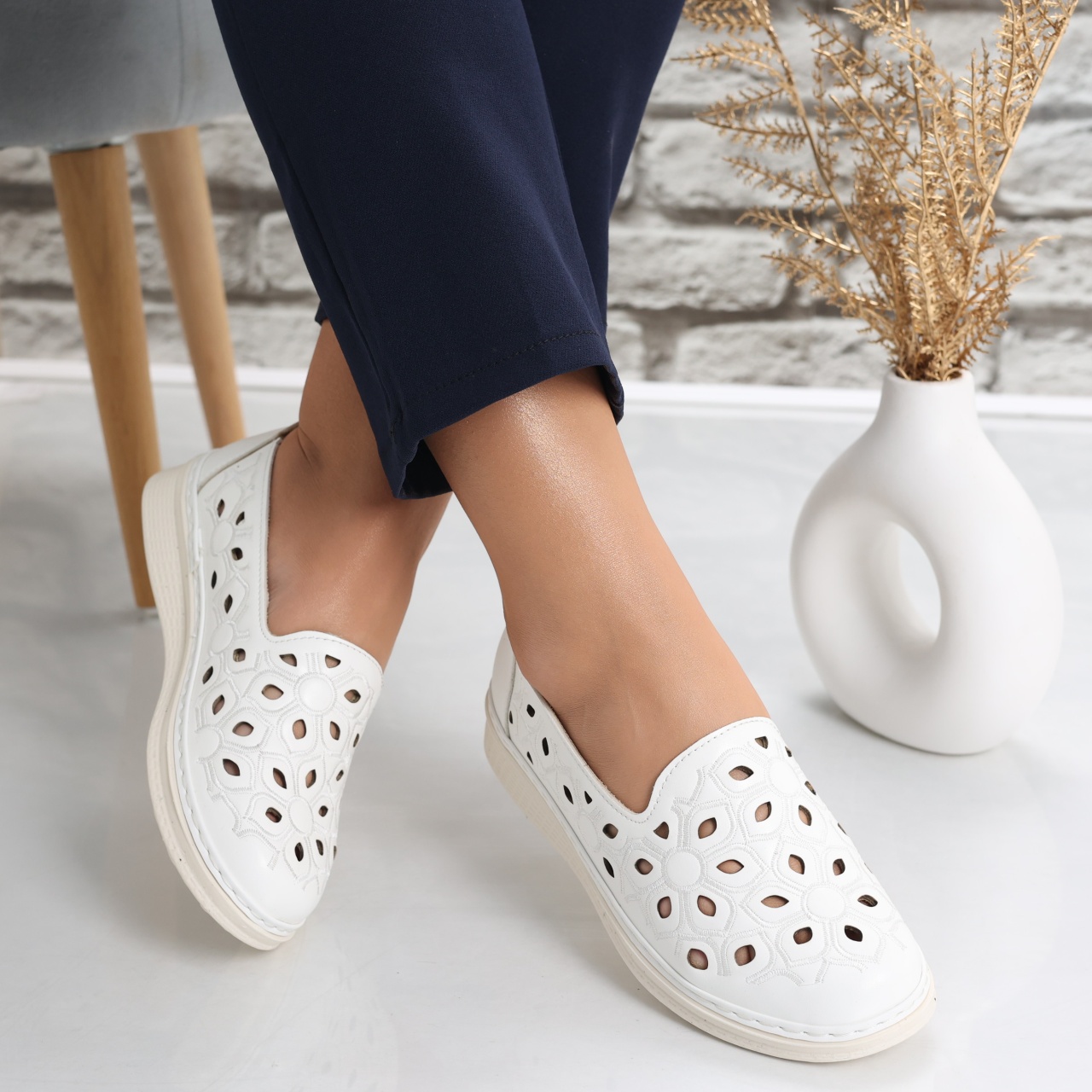 Pantofi dama casual Albi din piele ecologica poilo - poza 4