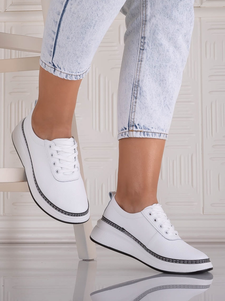Pantofi dama casual Albi din Piele Naturala Alonsa - poza 3