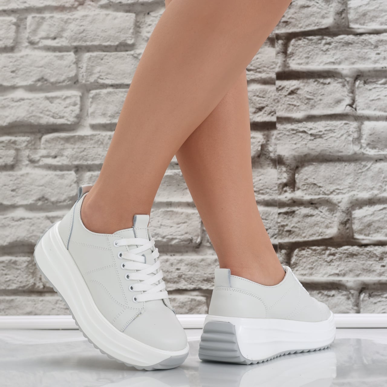 Pantofi dama casual Albi din Piele Naturala Amelsa - poza 3