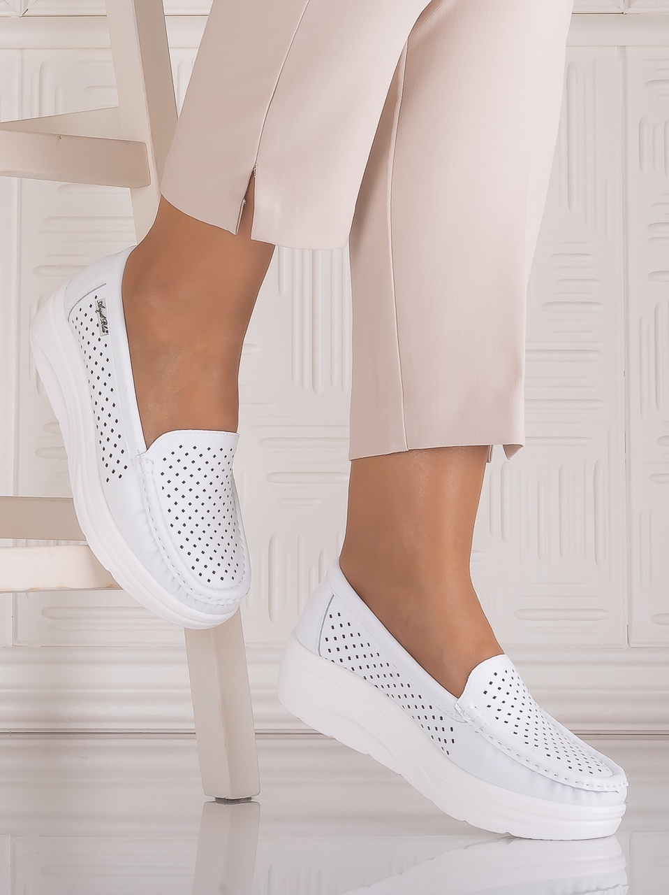 Pantofi dama casual Albi din Piele Naturală Anastassia - poza 3