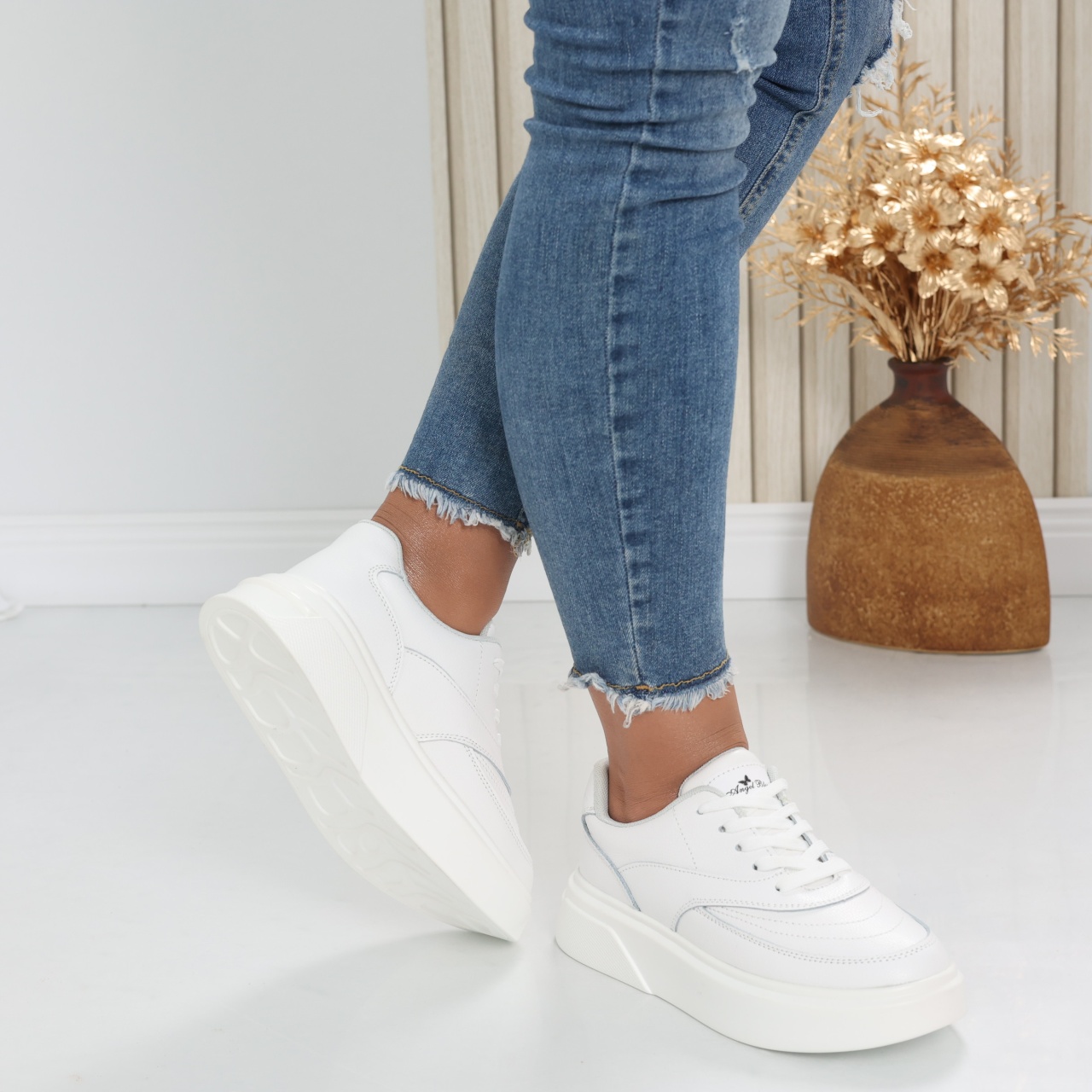 Pantofi dama casual Albi din Piele Naturala Nely - poza 4