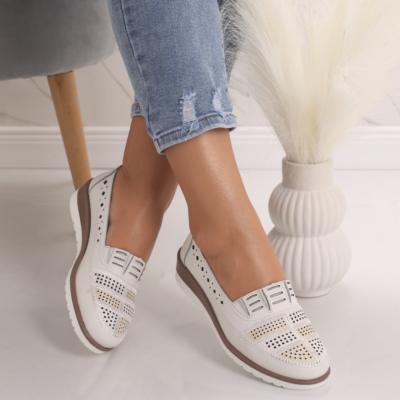 Pantofi dama casual Albi din Piele Naturala Saina - poza 1