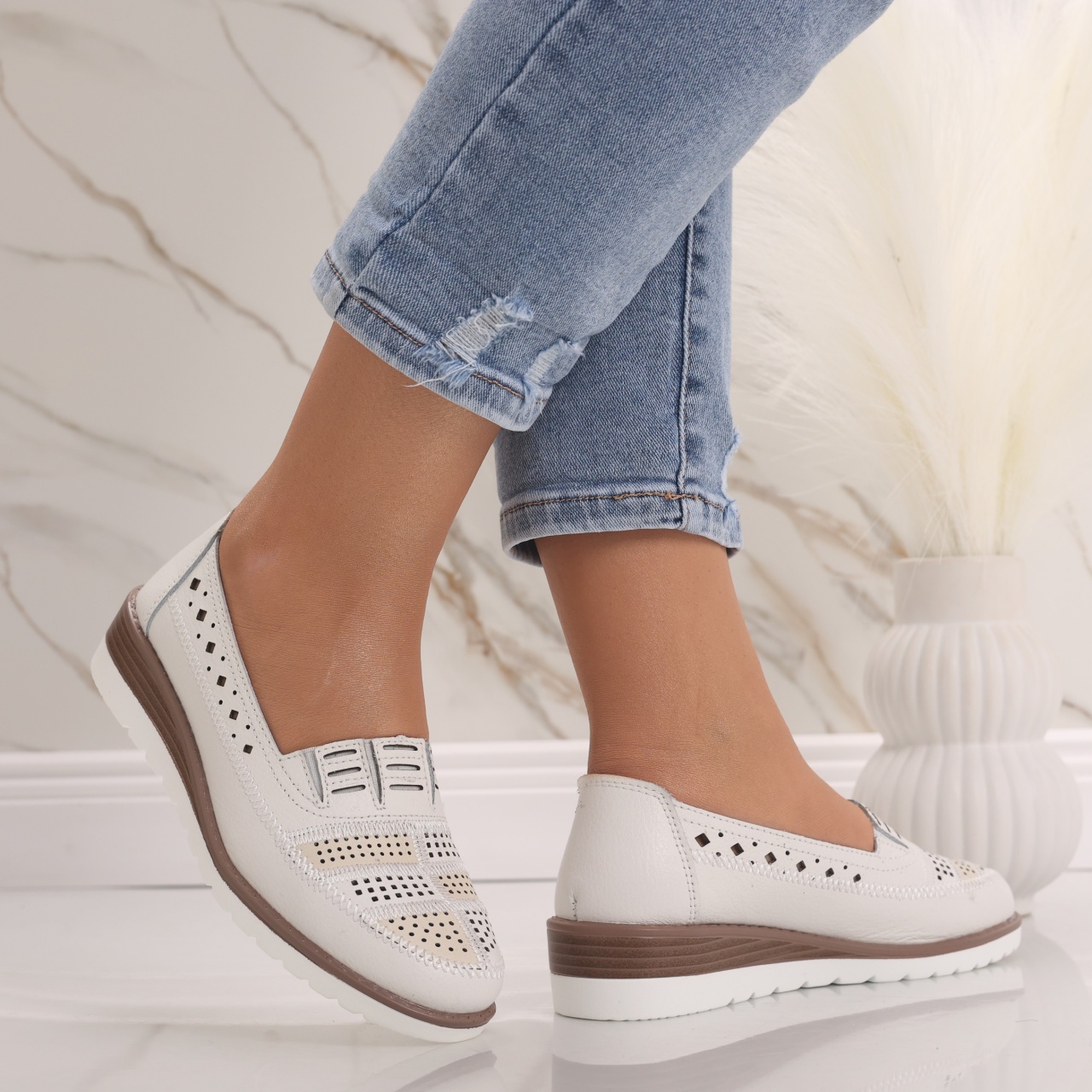 Pantofi dama casual Albi din Piele Naturala Saina - poza 2