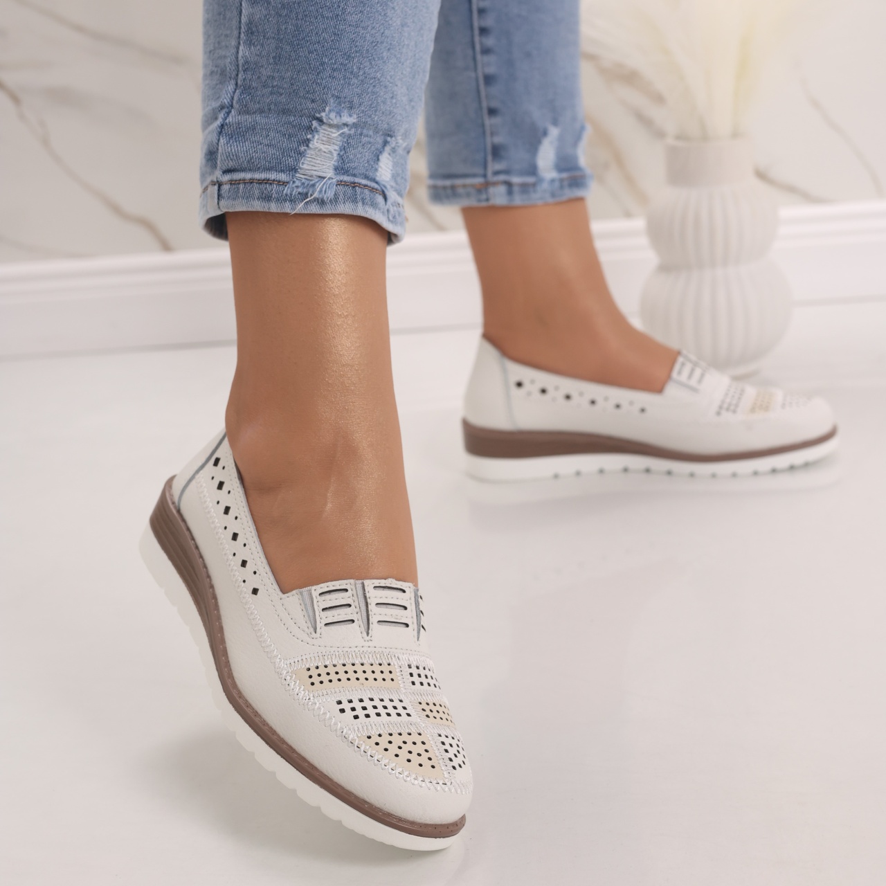 Pantofi dama casual Albi din Piele Naturala Saina - poza 3