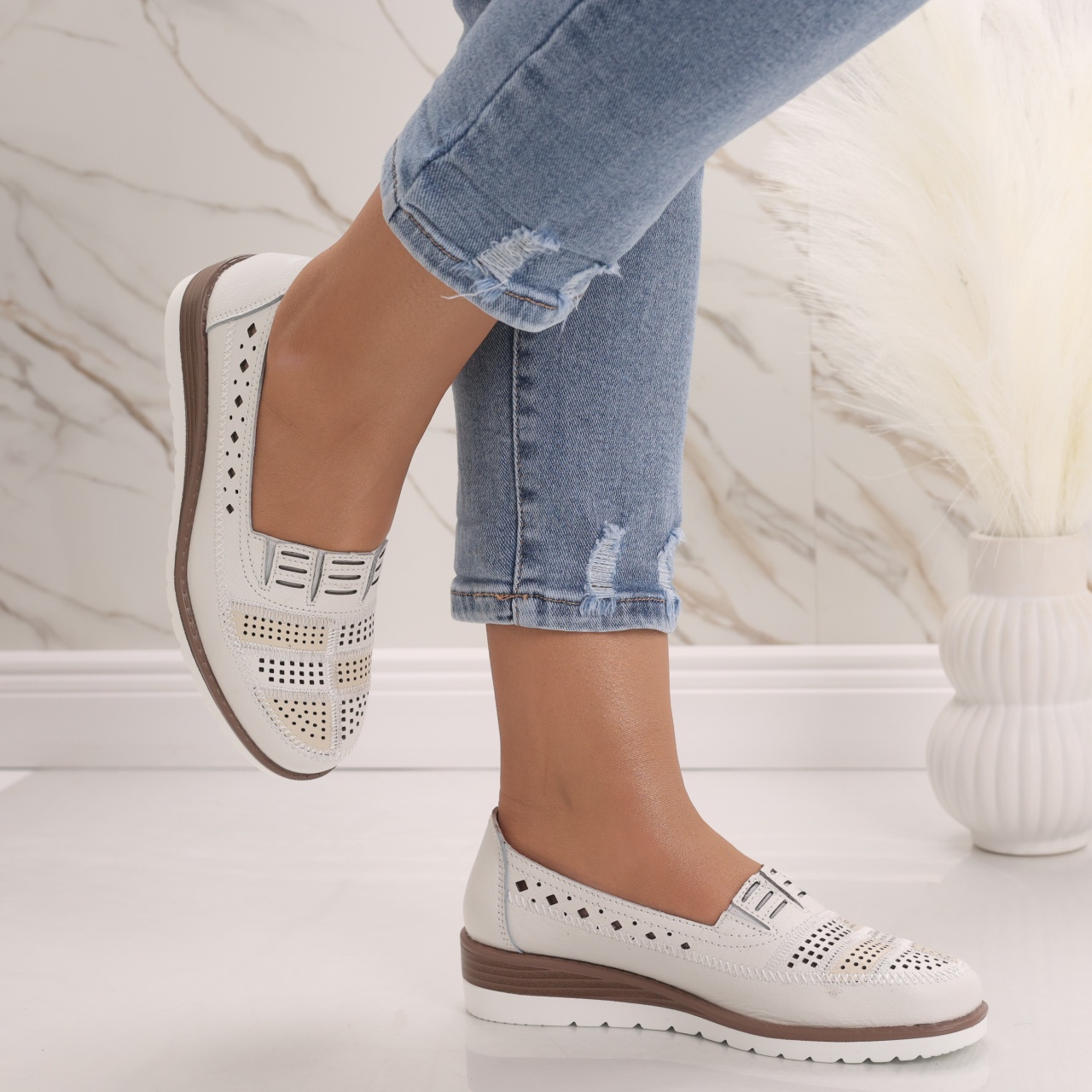Pantofi dama casual Albi din Piele Naturala Saina - poza 4