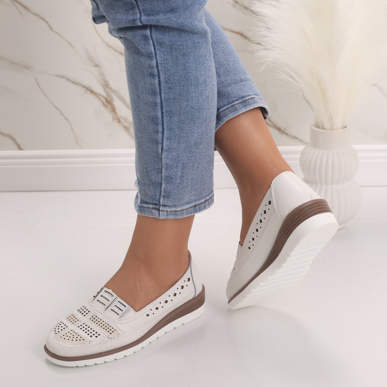 Pantofi dama casual Albi din Piele Naturala Saina - poza 5
