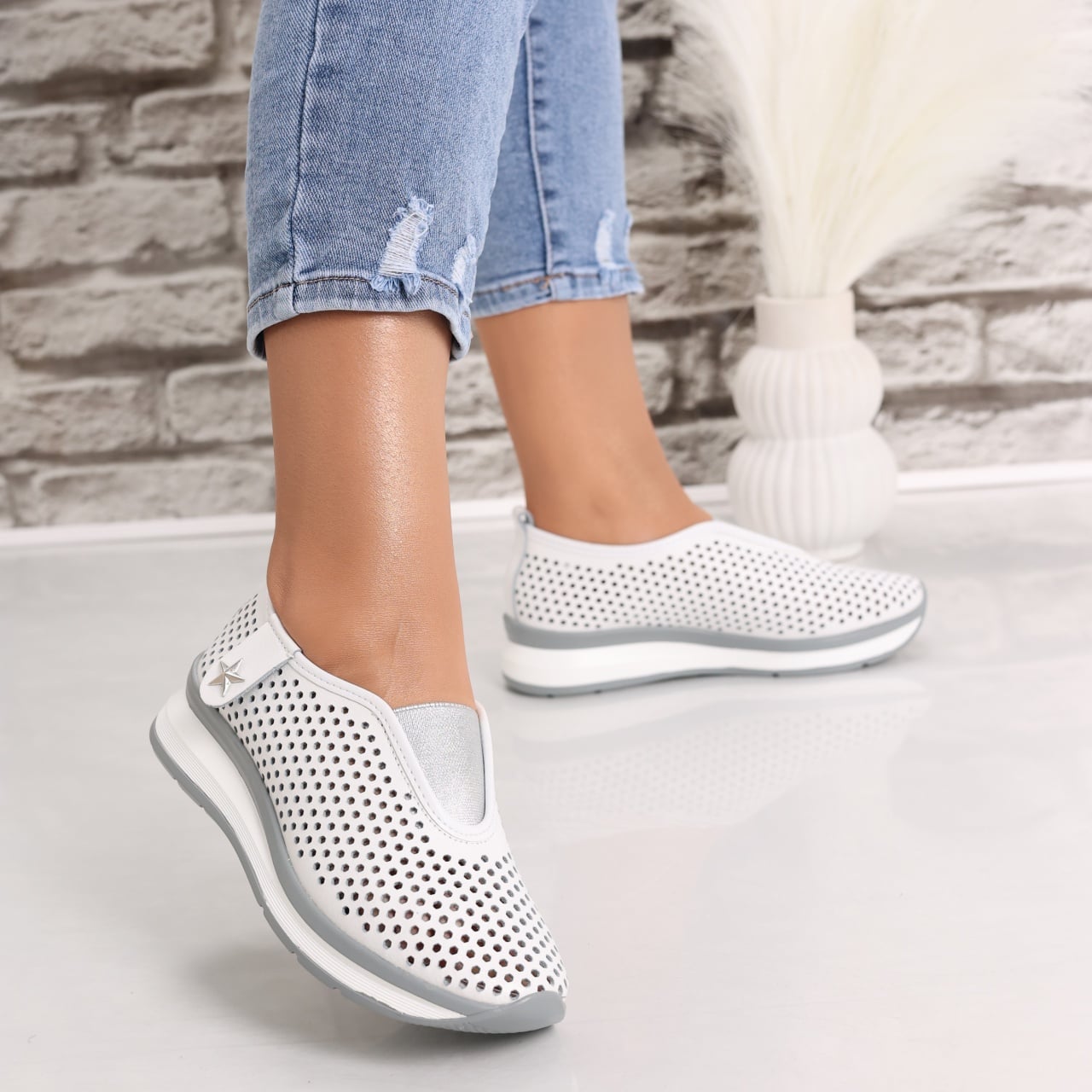 Pantofi dama casual Albi din Piele Naturala Watifa - poza 2