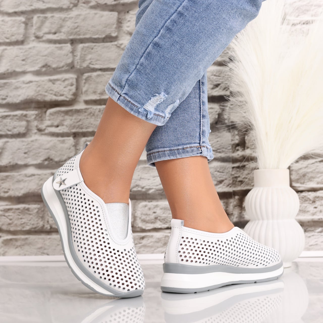 Pantofi dama casual Albi din Piele Naturala Watifa - poza 4
