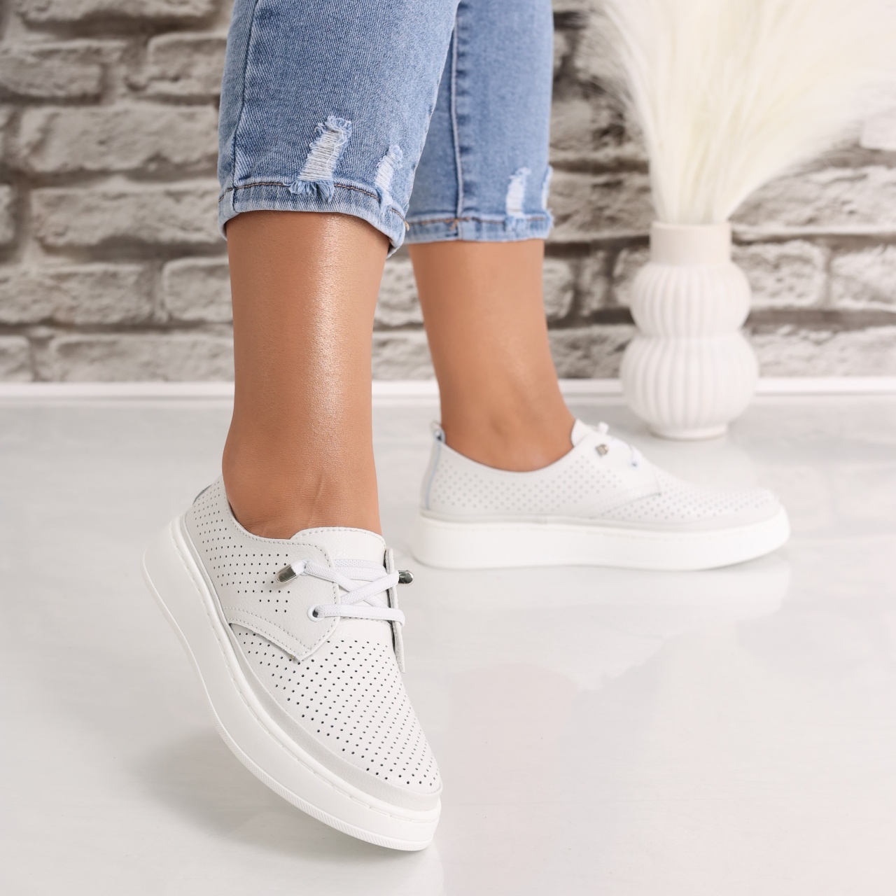 Pantofi dama casual Albi din Piele Naturala Yalina - poza 2