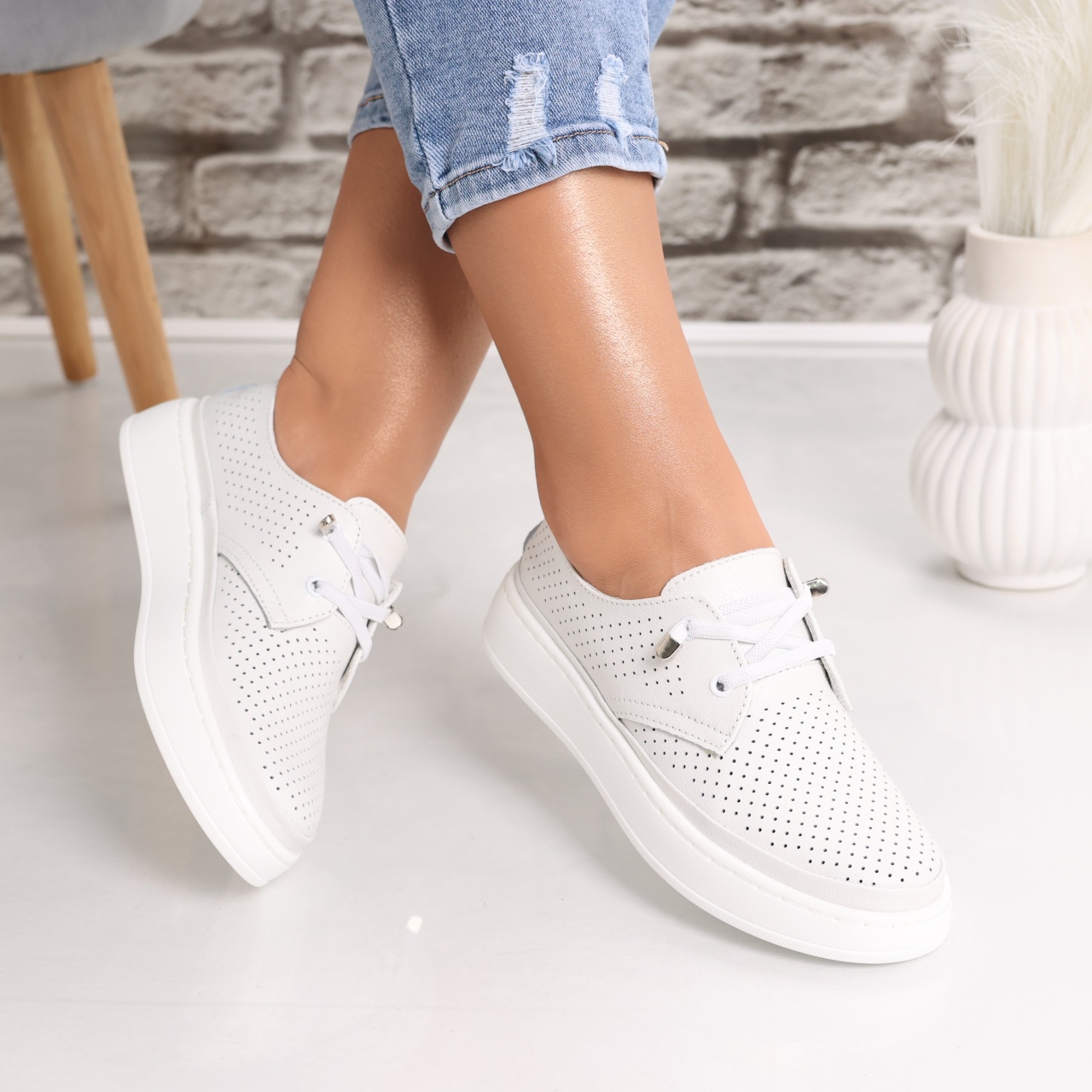 Pantofi dama casual Albi din Piele Naturala Yalina - poza 3