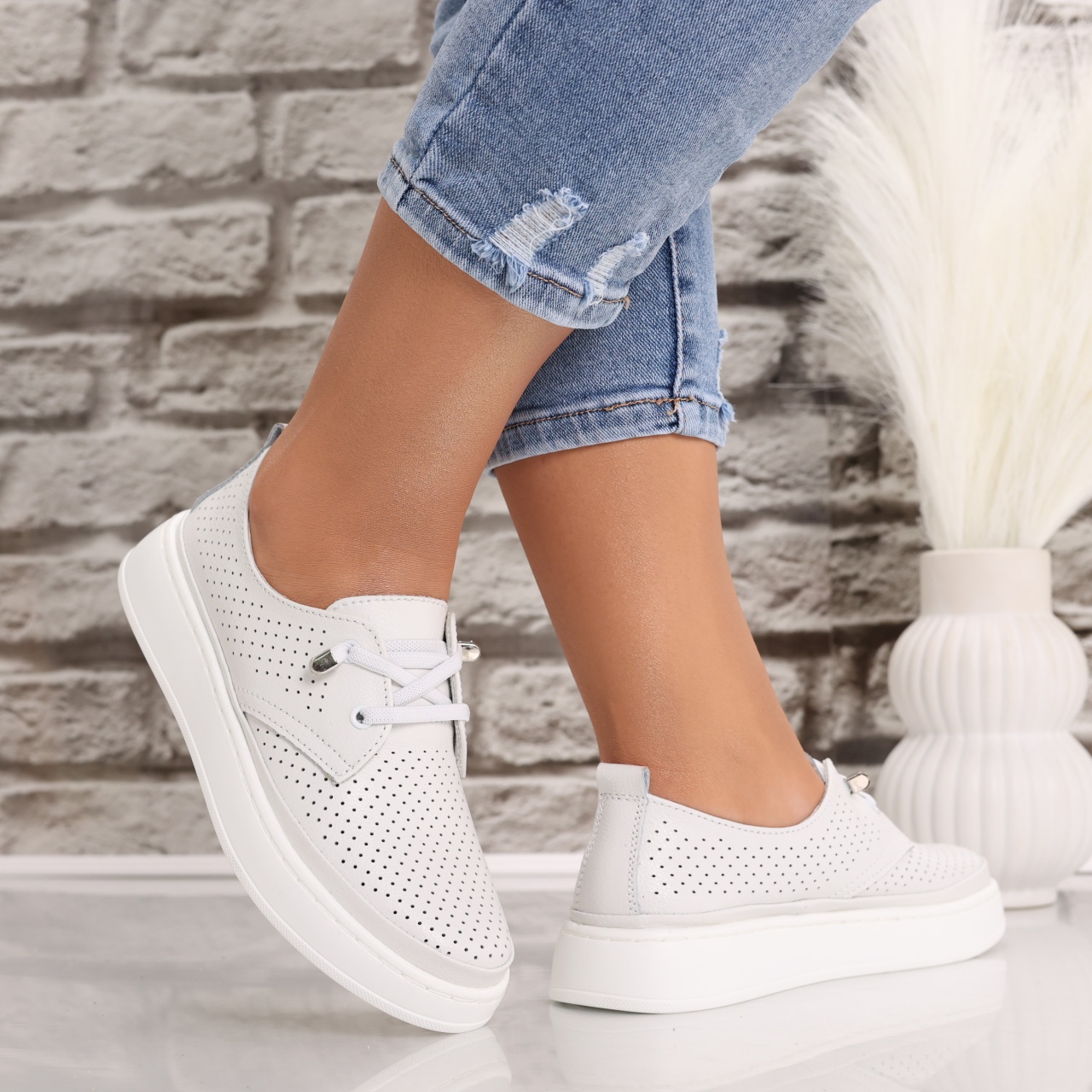 Pantofi dama casual Albi din Piele Naturala Yalina - poza 4