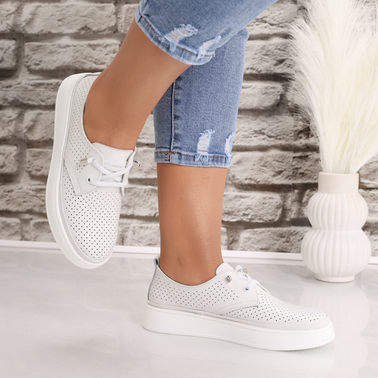 Pantofi dama casual Albi din Piele Naturala Yalina - poza 5