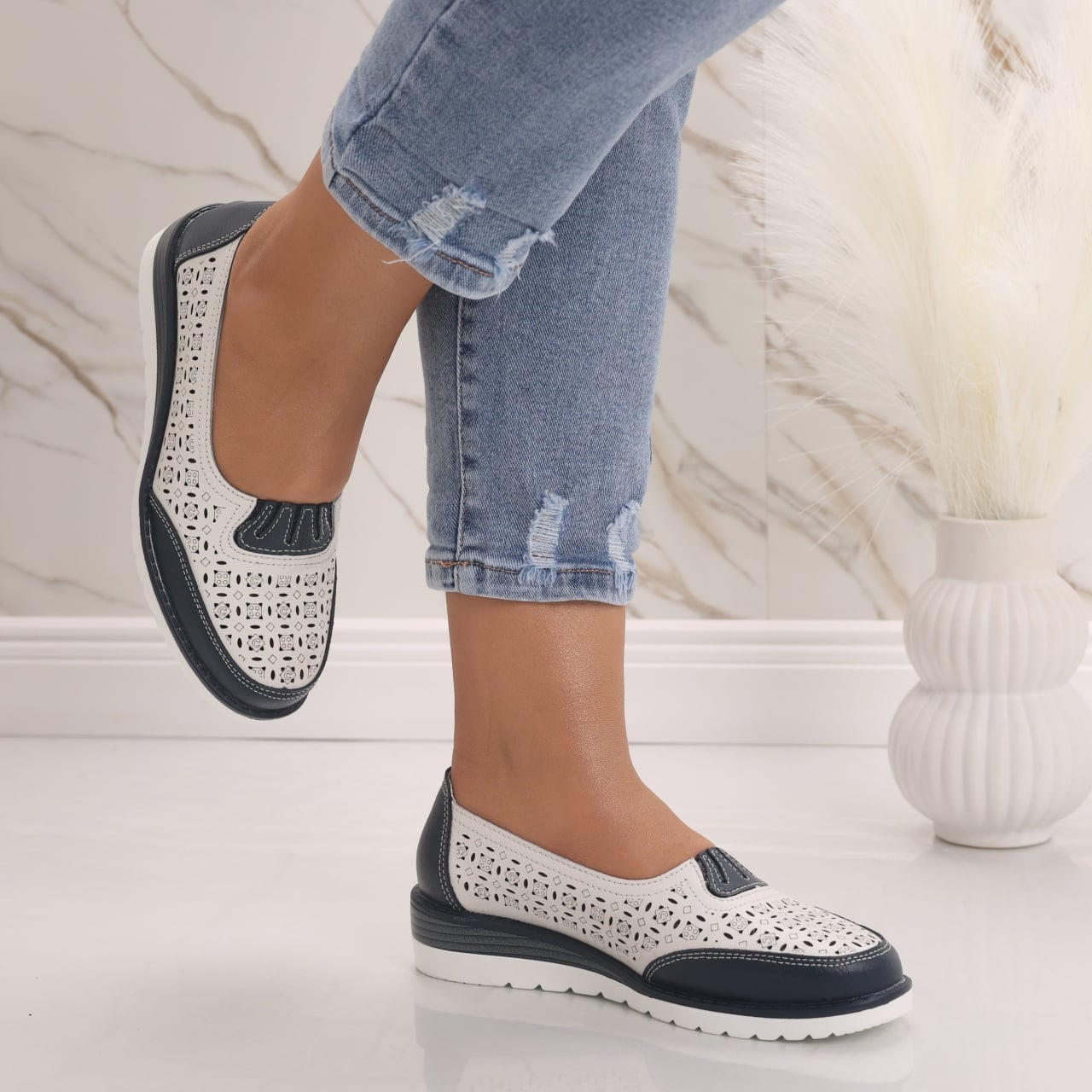 Pantofi dama casual Albi din Piele Naturala Zenova - poza 4
