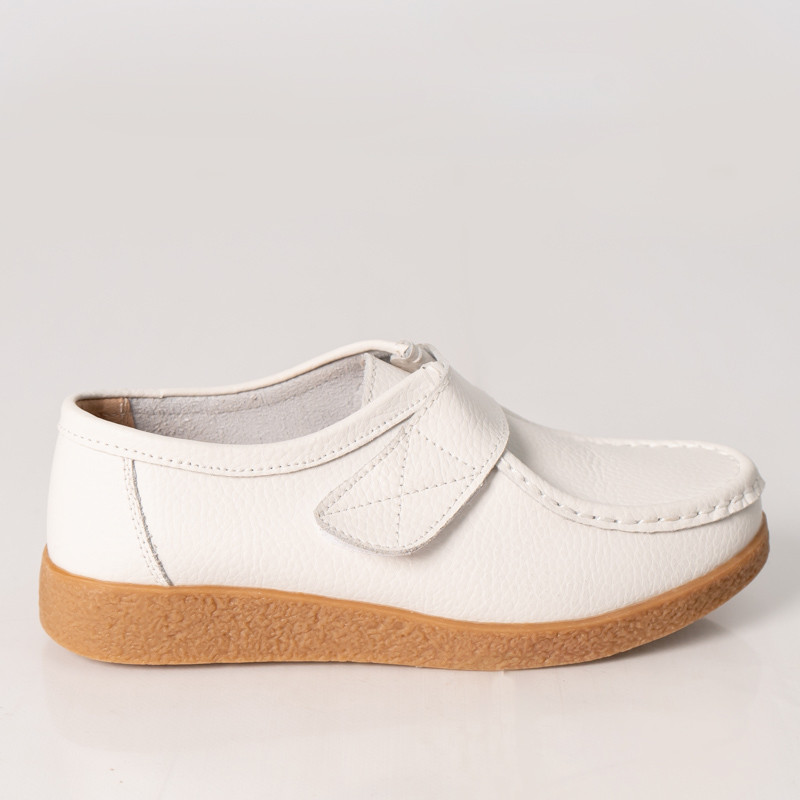 Pantofi dama casual albi piele naturala chloly - poza 4