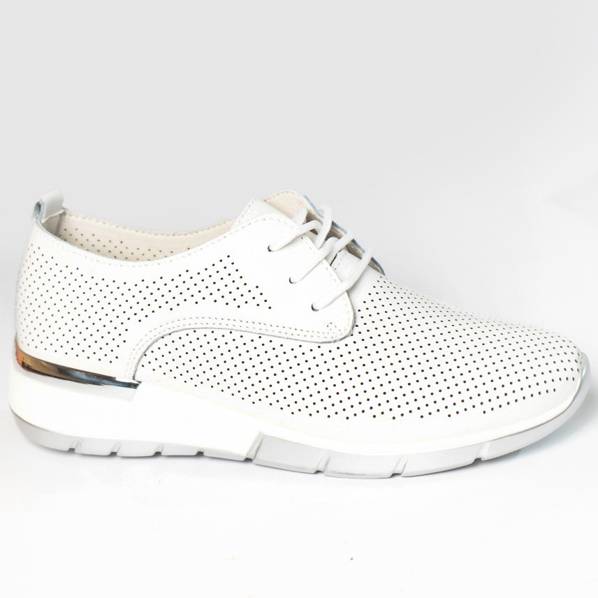 Pantofi dama casual albi piele naturala lamita - poza 4